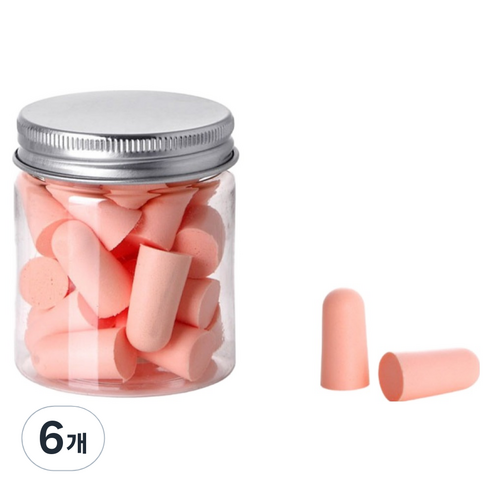 헤이조이 소음 차단 귀마개 핑크, 6개, 10개입