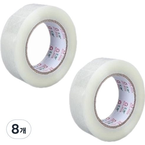 아뜰라임 박스 포장 테이프 6cm, 흰색 투명, 8개