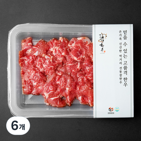 전통참한우 소고기 1++등급 (7) 국거리용 세절 (냉장), 200g, 6개