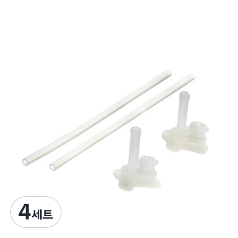 릿첼 AQ 빨대컵 450ml 교체용 빨대 2p + 패킹 2p 세트 S-7, 투명, 4세트