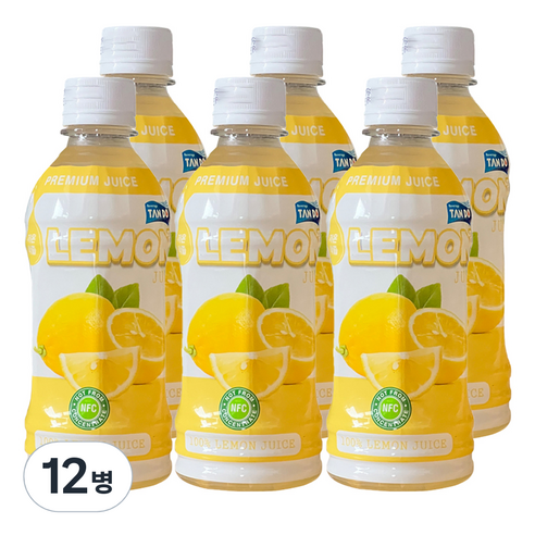 RFC 저온 살균 레몬 주스 100%, 350ml, 12개