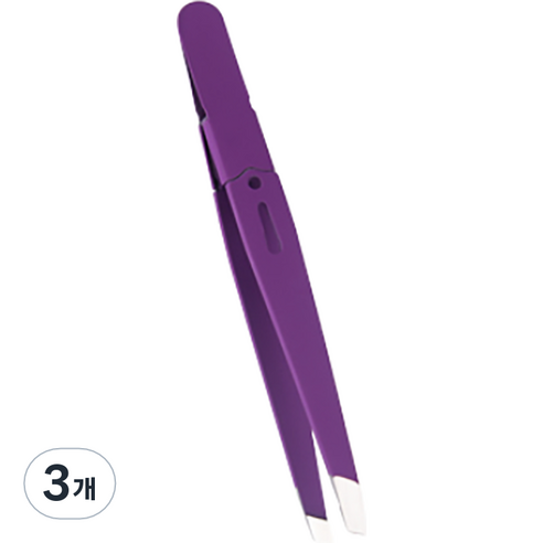 바코젤 눈썹 미용 핀셋 족집게, 퍼플, 3개
