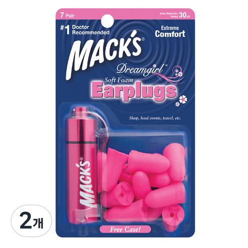 Macks 수면귀마개 드림걸, 2개, 7쌍