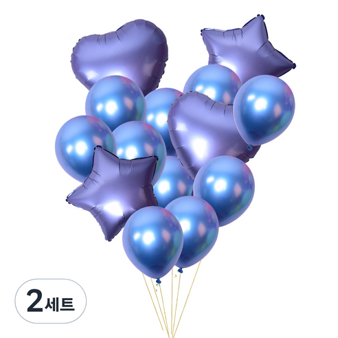정월나나 기념일 이벤트 생일 파티 풍선세트, 스타일 06(블루), 2세트