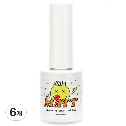 틸다젤 젤폴리쉬 젤네일 논와이프 매트 탑젤, 10ml, 6개