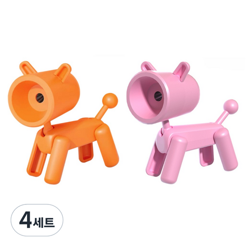 블랙트리 스탠딩 휴대용 연필깎이 2종 세트, 오렌지, 핑크, 4세트