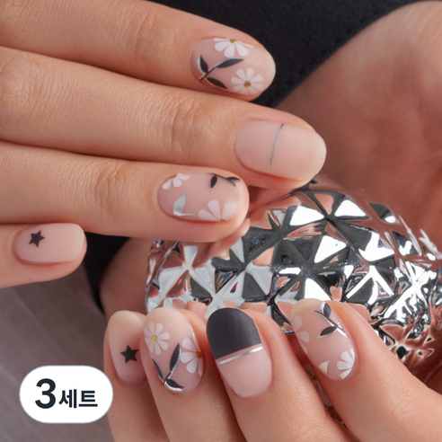 넬로 팔레트 젤 네일 스티커, 키치데이지, 3세트