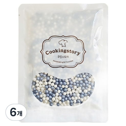 쿠킹스토리 트윙클 펄 블루 푸드컬러 화이트블루 아라잔, 100g, 6개