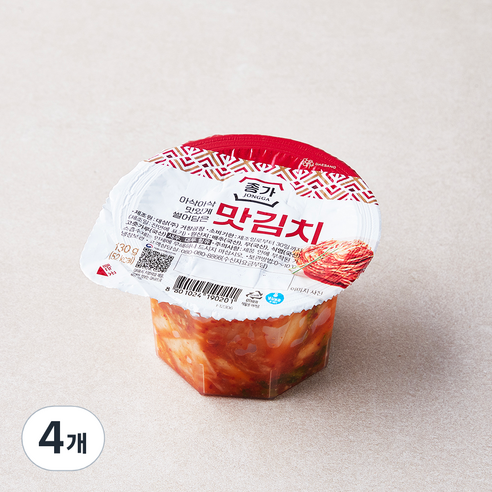 종가 맛김치 미니컵, 130g, 4개