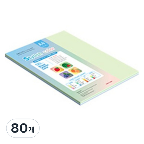 종이문화 스타일리쉬 얇은 혼합색지 120g 14 SS Summer, 80개, A4