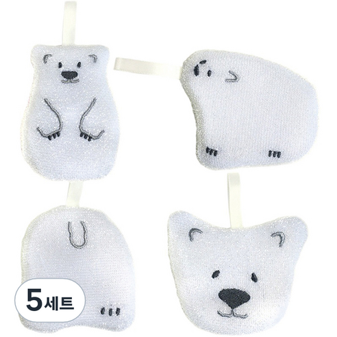 hillo 이지 아크릴 스펀지 수세미 북극곰, 4개입, 5세트