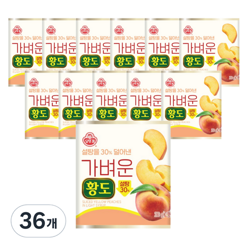 오뚜기 가벼운 황도 통조림, 280g, 36개