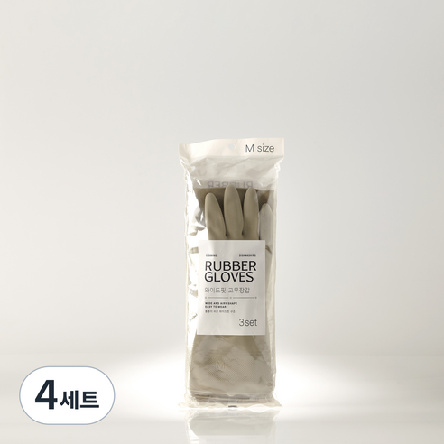 모던하우스 모던 와이드핏 고무장갑 양손 3세트, 연그레이, 중(M), 12세트