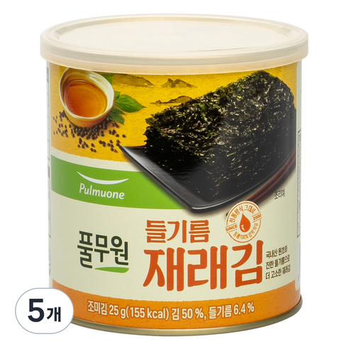 풀무원 재래김 캔, 25g, 5개