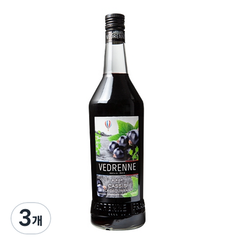 베드렌 카페시럽, 카시스, 1L, 3개