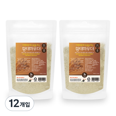 웁스 강아지 황태 파우더 영양제, 활력, 50g, 12개