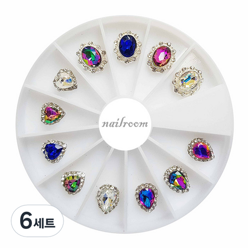네일룸 스톤 컬러 파츠세트, N118, 6세트
