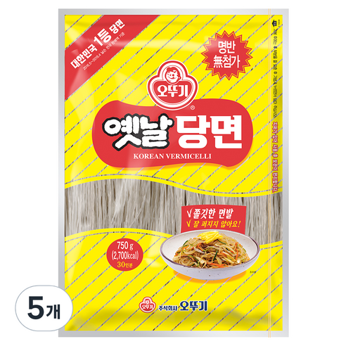 오뚜기옛날 당면, 750g, 5개