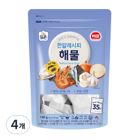 해표 한알레시피 해물, 4개, 140g