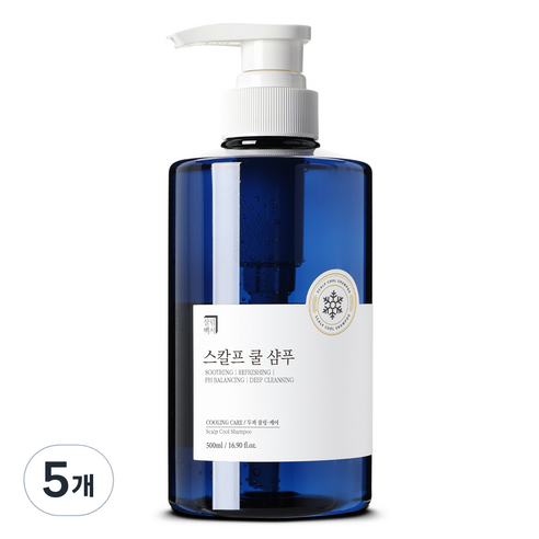 살림백서 스칼프 쿨 샴푸 프레쉬민트향, 5개, 500ml