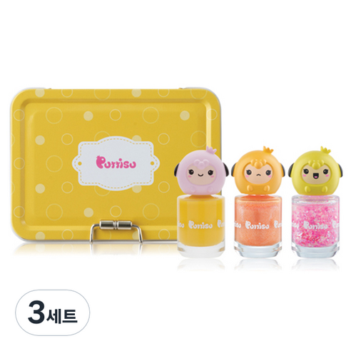 뿌띠슈 팡팡네일 꾸미기 세트 3 레몬캔디, 노란색, 3개