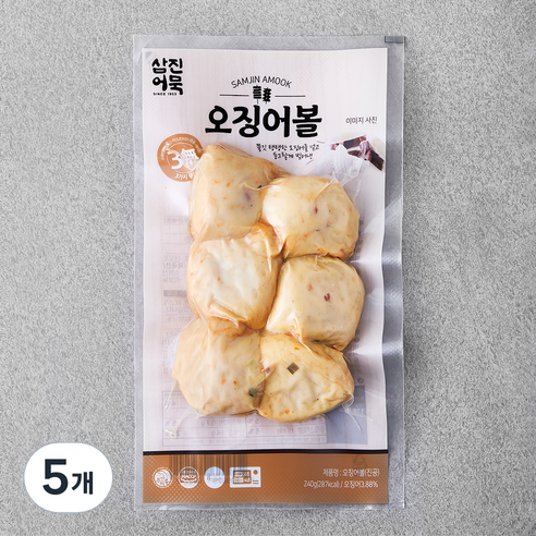 삼진어묵 오징어볼 어묵 6개입, 240g, 5개