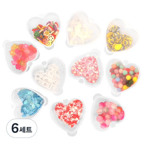 투영디자인 슬라임 토핑 파츠 10종 세트, 6세트, 랜덤 발송