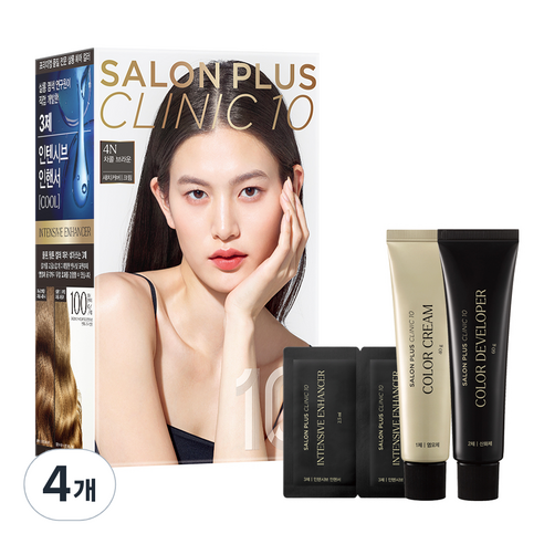 미쟝센 살롱 PLUS CLINIC 10 염색제, 차콜브라운, 4개