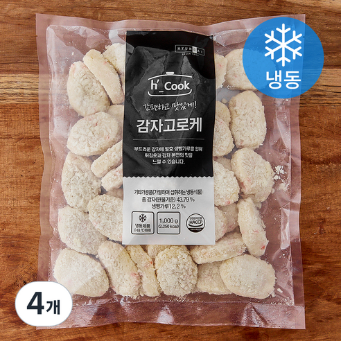 hcook 감자 고로케 (냉동), 1kg, 4개