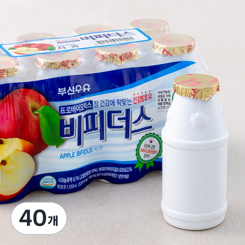 부산우유 비피더스 요구르트 사과, 140ml, 8개입, 5개