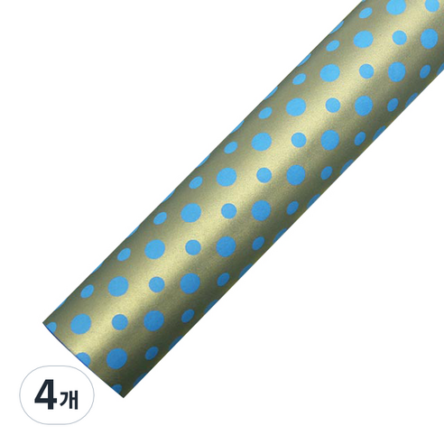 영프라자 더블도트 종이롤 포장지 53cm x 20m, 블루, 4개