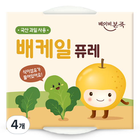 베이비본죽 배케일 퓨레, 100g, 4개