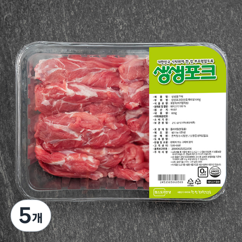 생생포크 도깨비살 (냉장), 600g, 5개