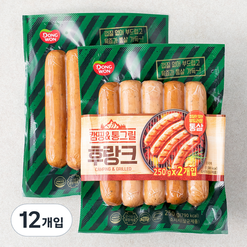 동원에프앤비 동원 캠핑&통그릴 후랑크, 250g, 12개입