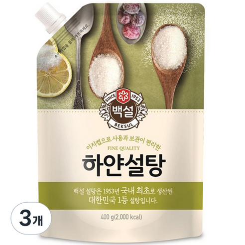 백설 하얀설탕, 400g, 3개