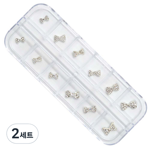 메이브라운 러블리 큐티 리본 네일파츠 세트, 2세트, 혼합색상