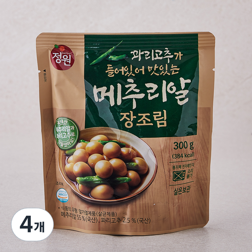 정원식품 꽈리고추가 들어있어 맛있는 메추리알 장조림, 300g, 4개