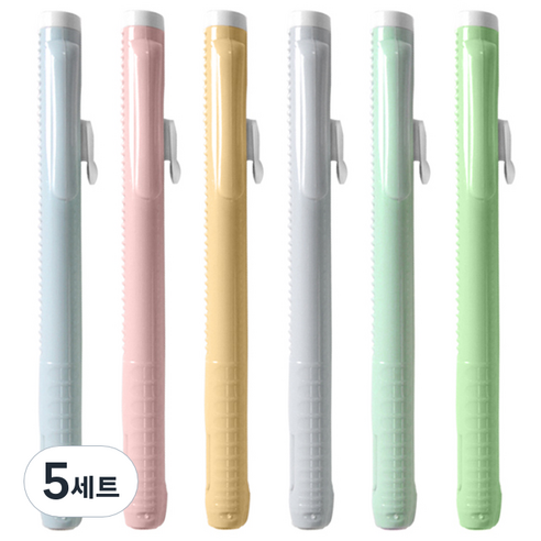 파스텔 슬라이드 지우개 6종 세트, 혼합색상, 5세트