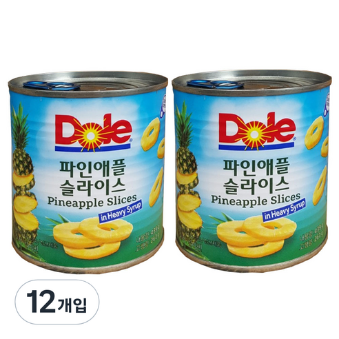 동원에프엔비 파인애플 슬라이스 통조림, 439g, 12개
