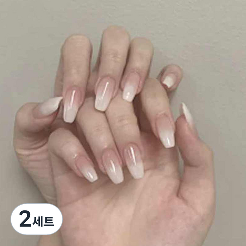 네이처스 파머 컬렉션 네일팁 24p 세트 PD-233, 발레화이트 그라데이션, 2세트