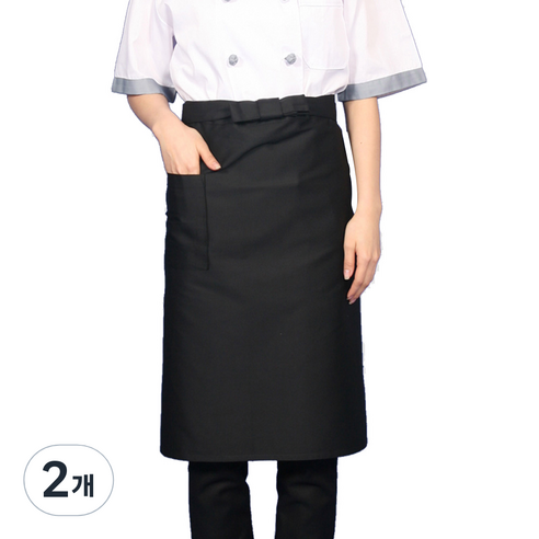 SF패션 허리 기본 앞치마 M, 검정, 2개