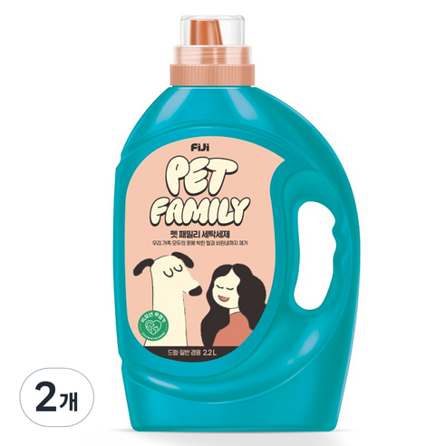 피지 펫 패밀리 액체 세탁세제 일반드럼 겸용 본품, 2.2L, 2개