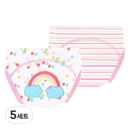 엠케이 순면 배변훈련팬티, J 무지개, 5세트