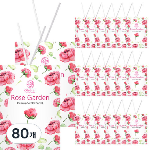 올레비엔 센티드 사쉐 로즈가든 본품, 10g, 80개, 꽃향