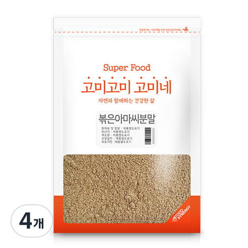 고미네 볶은아마씨분말, 300g, 4개