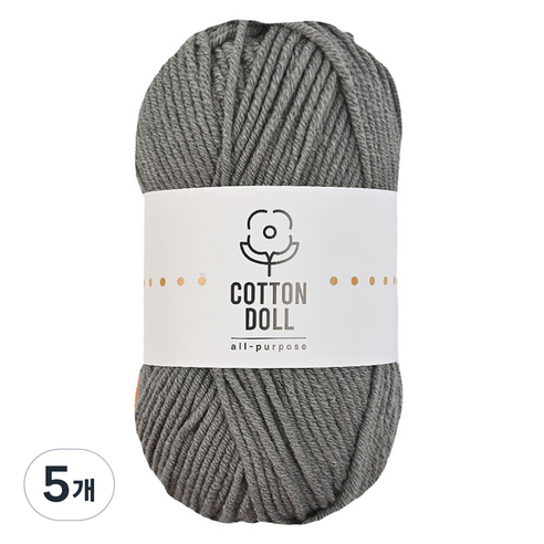 니뜨 코튼돌 뜨개실 50g, 5개, 21 진그레이