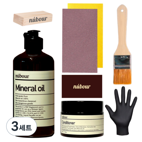 누보어 도마 관리 오일 300ml + 컨디셔너 50g + 관리키트 D, 3세트