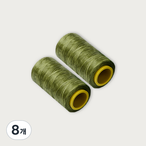 가죽공예 왁스실 초사용 1mm x 220m, 올리브그린, 8개