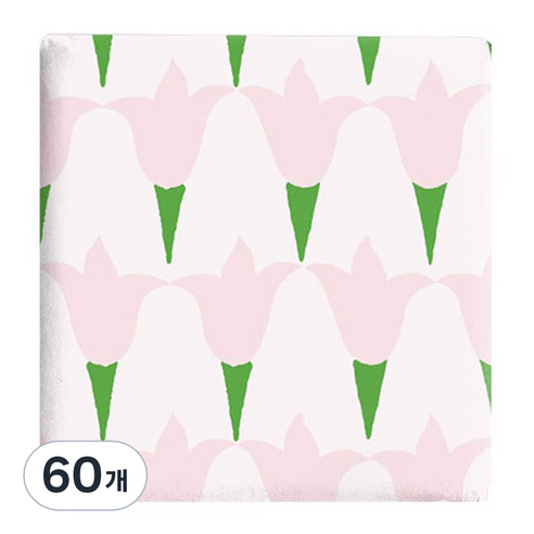 인디케이 핑크 튤립 포장지, 혼합색상, 60개