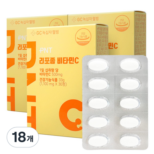 GC녹십자웰빙 PNT 리포좀 비타민C 1100mg 30정, 18개
